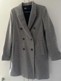 ZARA グレー ダブルブレストコート
