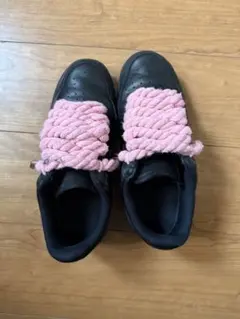 Nike Air Force 1 ブラック ピンクシューレース　ロープフォース