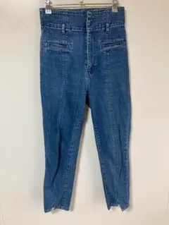 mysty woman スキニーデニム ハイウエスト ダークブルー