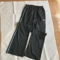 asics ブラック パンツ サイドストライプ