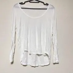 長袖Tシャツ XXS ホワイト　白　無地　シンプル　tシャツ　トップス