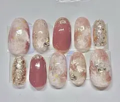 現品ネイルチップ韓国  量産型  成人式  シンプル