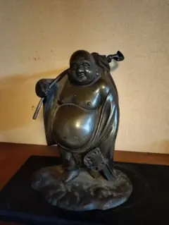 高村泰正　証書　布袋　七福神 　銅製 彫刻 仏像 置物 風水 開運 金運 骨董 高村泰正 証書 布袋 七福神 銅製 彫刻 仏像 置物 風水 開運 金運