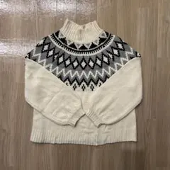 used 古着 ノルディック柄セーターニット