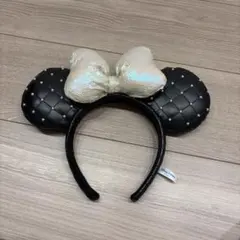 ディズニー ミニーカチューシャ 黒キルティング