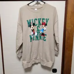 値下げ！ロデオクラウンズ ミッキー＆ミニートレーナー ベージュ チュニック