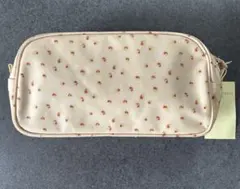 【未使用タグ付】ローラアシュレイ ポーチ 小さな花柄 ベージュ 小物入れ