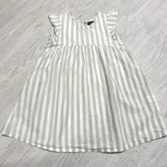 ユナイテッドアローズ　キッズ　ノースリーブストライプワンピース　グリーン　夏のサムネイル