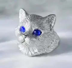 残り僅か★silver cat faceリング　フリーサイズ　ユニセックス