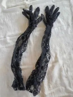 黒のレースロング手袋