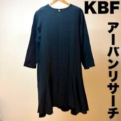 KBF アーバンリサーチ ガーゼペプラムワンピース ブラック 黒のサムネイル