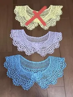 春のおしゃれにレースつけ襟 ブルー