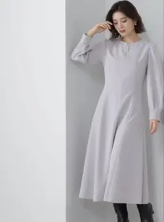 完売品 NATURAL BEAUTY BASIC パールスリットネックワンピース