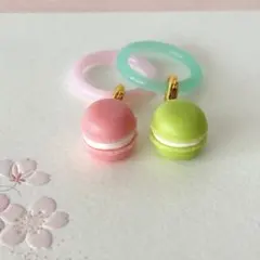 スイーツチャーム　マカロン　春色　ハンドメイド　レジン　ペットボトルマーカー