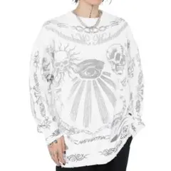 Y2K パンク　グランジ　ストリート　ケミカル　ゴシック　デザインニット