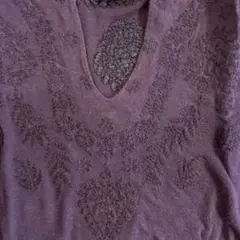 zucca 長袖 カットソー パープル 刺繍のサムネイル