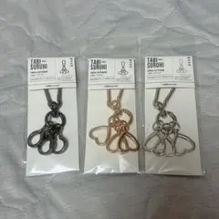 【新品】3COINS　3連キーホルダー　ブラック/シルバー／ゴールド　セット