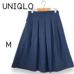 UNIQLO ユニクロ ハイウエストドライストレッチタックスカート ネイビー M