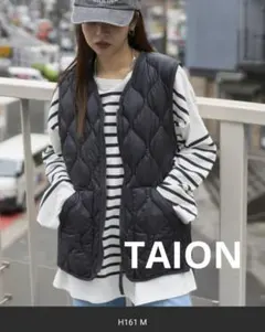 【完売品】PUBLUX/TAION限定展開 Vネック ダブルジップ ダウンベスト