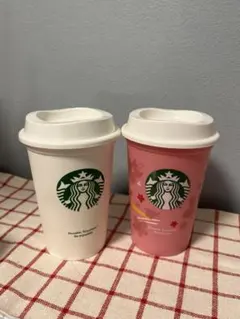 スターバックス リユーザブルカップ　桜柄×デフォルト　2個セット