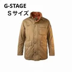 G-STAGE 中綿ジャケット メンズ S ベージュ×オレンジ 内側チェック柄