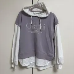 美品　女の子　レイヤード　パーカー　150cm
