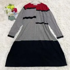 【ジョルジュレッシュ】ボーダーワンピース ニットワンピ 長袖(36)のサムネイル