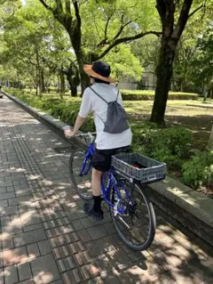 ナップサック　グレーチェック　リュック　ユニセックス