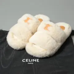 HERMES エルメス シプレ シープスキン ボア ベルクロ サンダル 36