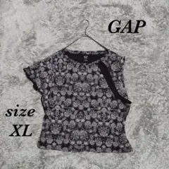 ギャップ (XL) Tシャツ 花総柄 フレアスリーブ 薄手 透け感なし 薄手