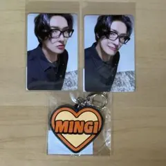 【ミンギ】ATEEZ オンライン FCくじ トレカ2種 キーリング セット