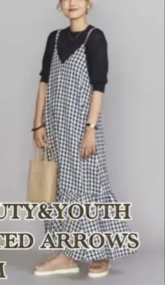 BEAUTY&YOUTH ギンガムチェック キャミワンピース M