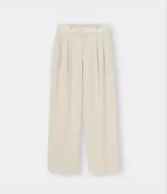 【試着のみ】GU タックワイドパンツ Sサイズ ナチュラル スラックス
