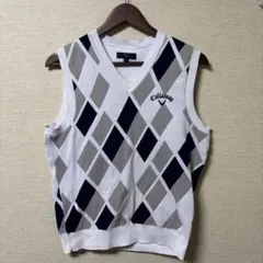 Callaway ゴルフ ニットベスト アーガイル柄 Mサイズ