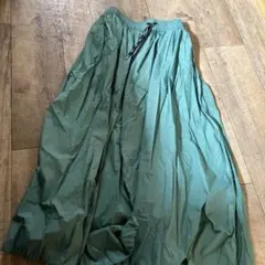 MEI Samansa Mos2 パッカブルグリーンロングスカート