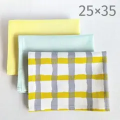 ［25×35 3枚］イエロー ミント /ランチョンマット ランチクロス 給食