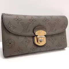 ルイヴィトン マヒナ ポルトフォイユ アメリア 長財布 革 グレー M93761