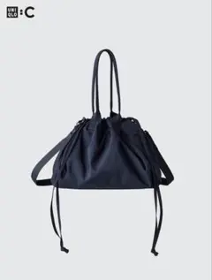 【美品】UNIQLO ドローストリングバッグ 2WAY ネイビーのサムネイル