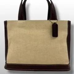COACH Handbag Canvas Leather Brown y2k