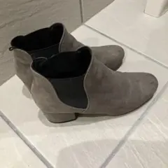 H&M グレー スエード アンクルブーツ 中ヒール