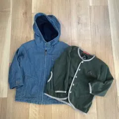 2枚セット　zarababy デニムジャケット マーキーズ フリース