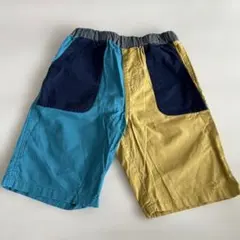 バイカラー半ズボン 青と黄色