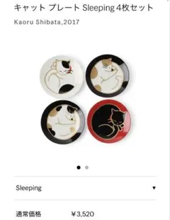 キャットプレート Sleeping 4枚セット 眠る猫の豆皿　日本製　Jewel
