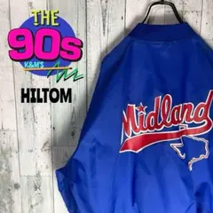 80's HILTON ヒルトン　USA製　バックロゴ　ナイロンスタジャン　希少のサムネイル