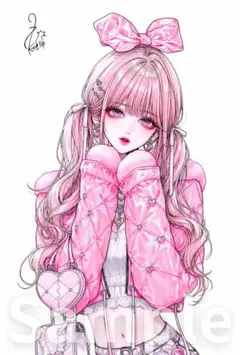 1482 オリジナル 人物ステッカー コラージュ 紙もの 雑貨 素材 女の子