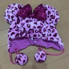 ヒョウ柄スパンコールキャップ