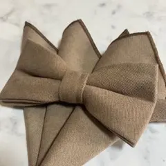 【訳あり】蝶ネクタイとポケットチーフ 2点セット