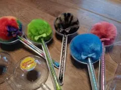 ファー付きボールペン5本セット