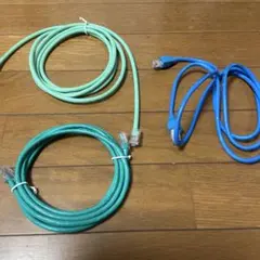 LANケーブル 3本セット 青色 緑色 RJ45