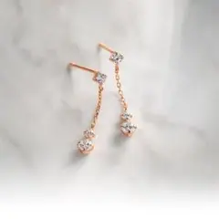 【かねこ様専用】4℃ ローズゴールド ロングピアス